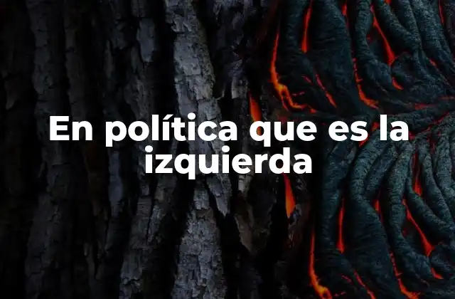En Política que es la Izquierda