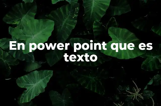 En Power Point que es Texto