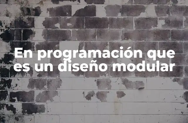 En Programación que es un Diseño Modular