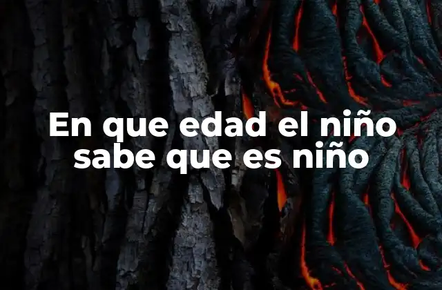 En que Edad el Niño Sabe que es Niño