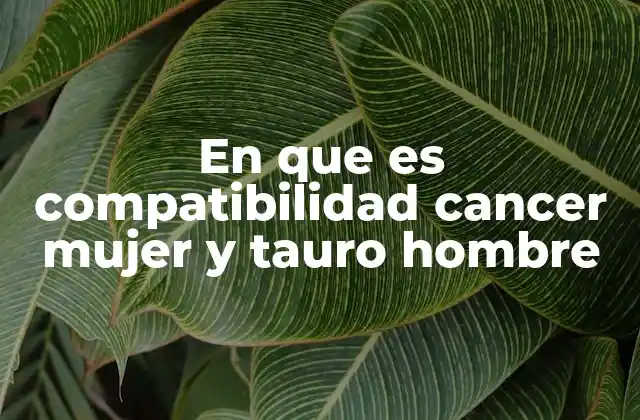 En que es Compatibilidad Cancer Mujer y Tauro Hombre