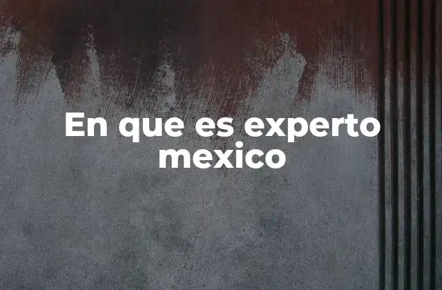 En que es Experto Mexico