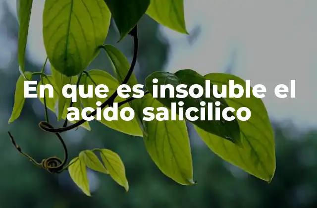 Características químicas que afectan la solubilidad del ácido salicílico