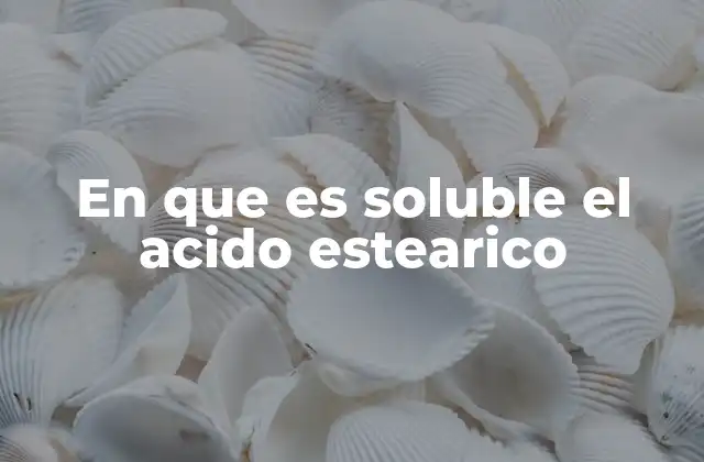En que es Soluble el Acido Estearico