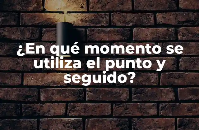 ¿en Qué Momento Se Utiliza el Punto y Seguido?