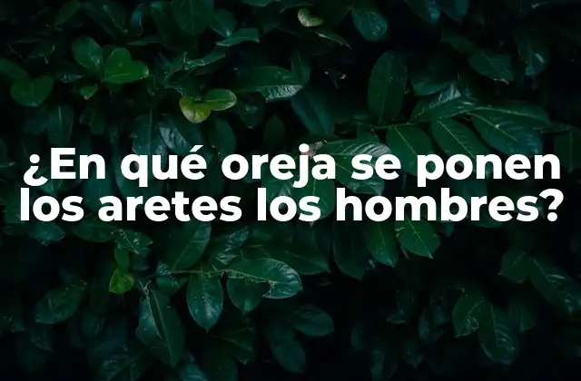 ¿en Qué Oreja Se Ponen los Aretes los Hombres?