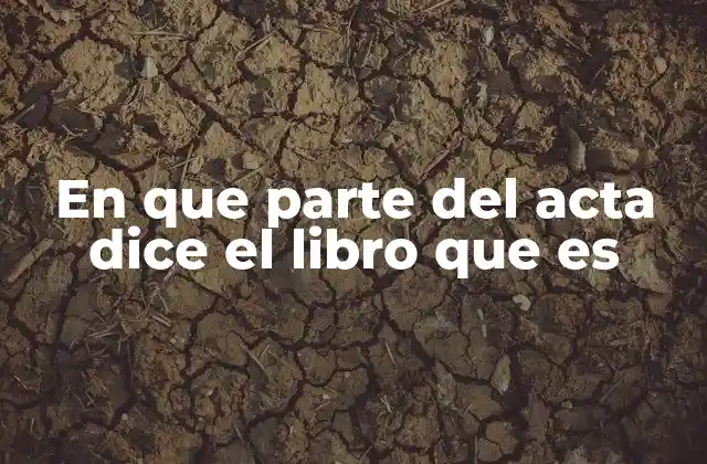 En que Parte Del Acta Dice el Libro que es