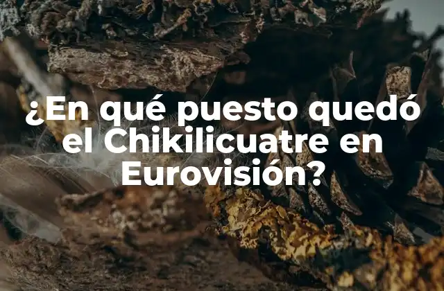 ¿en Qué Puesto Quedó el Chikilicuatre en Eurovisión?
