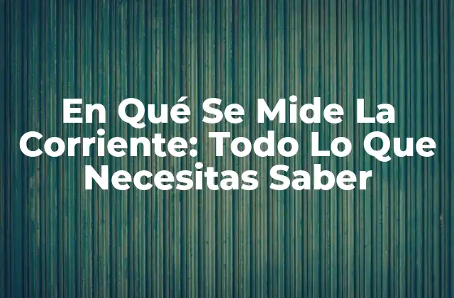 En Qué Se Mide la Corriente: Todo Lo que Necesitas Saber