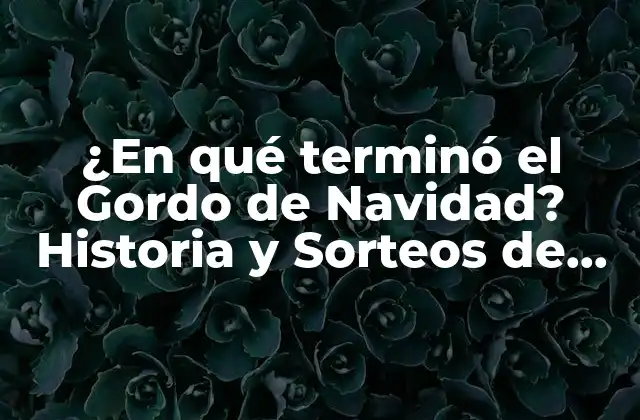 ¿en Qué Terminó el Gordo de Navidad? Historia y Sorteos de Lotería de Navidad