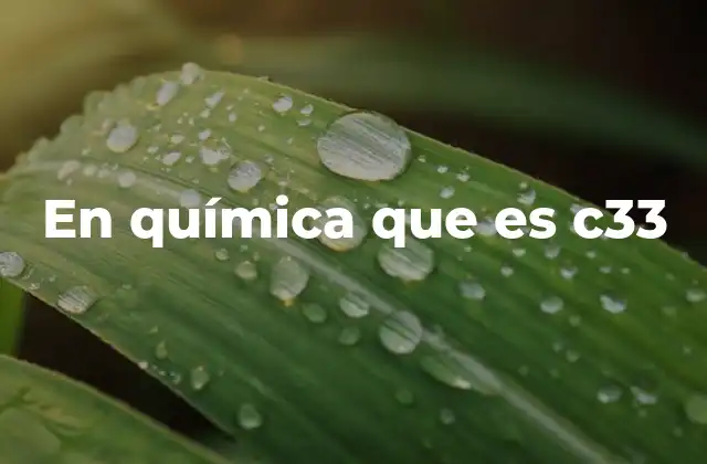 En Química que es C33