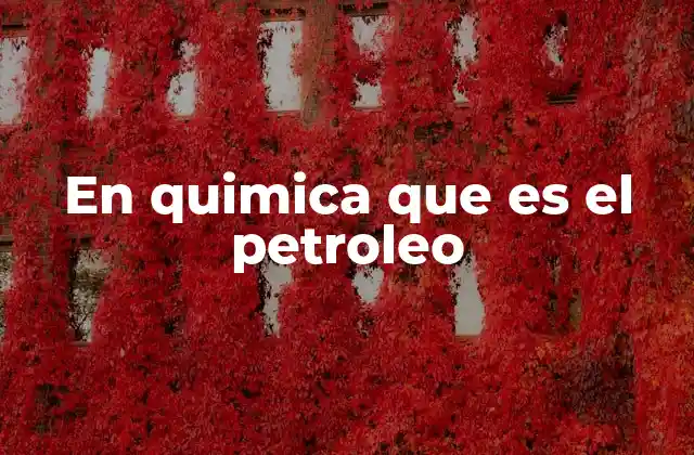 En Quimica que es el Petroleo
