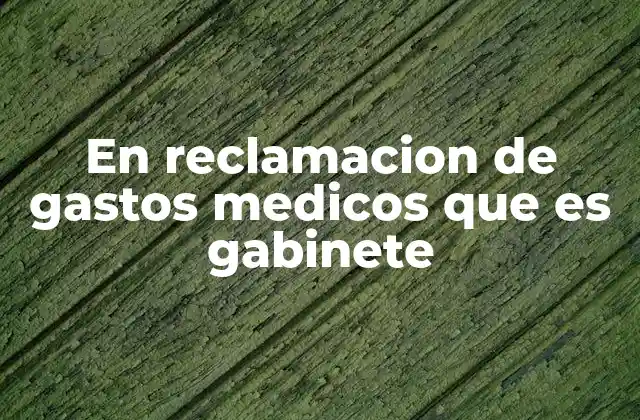 En Reclamacion de Gastos Medicos que es Gabinete