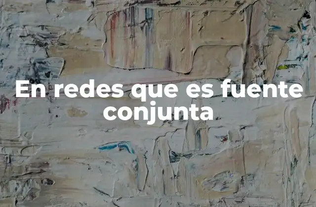 En Redes que es Fuente Conjunta