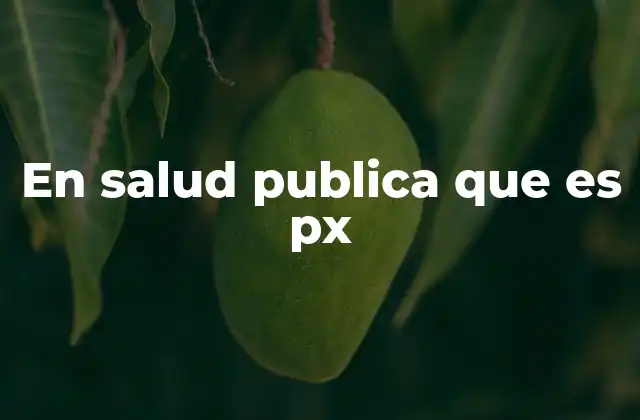 En Salud Publica que es Px