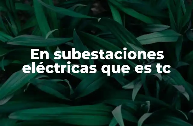 En Subestaciones Eléctricas que es Tc