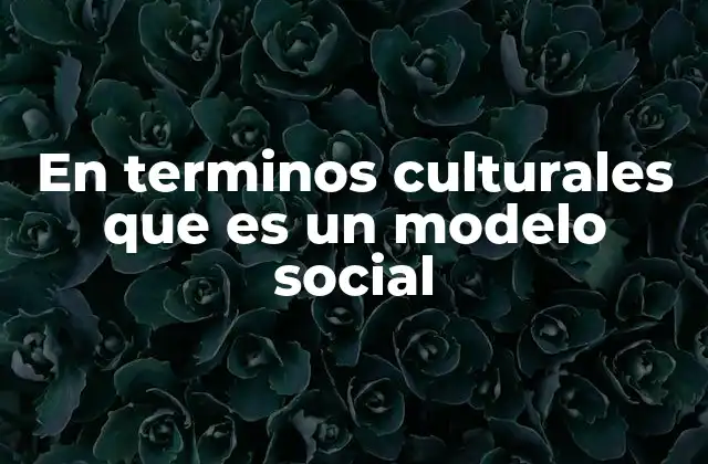 En Terminos Culturales que es un Modelo Social