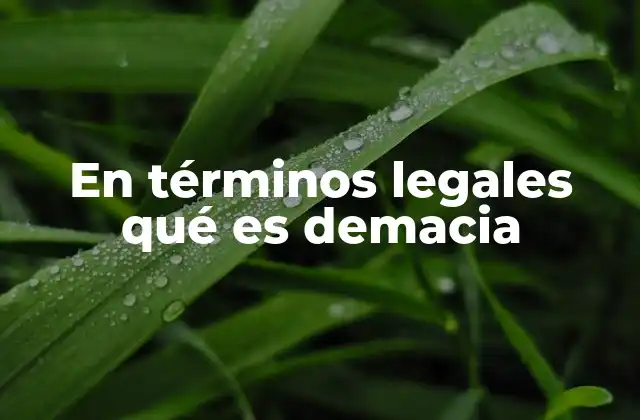 En Términos Legales Qué es Demacia