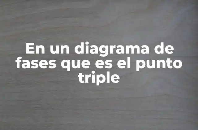 En un Diagrama de Fases que es el Punto Triple