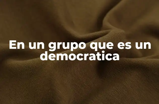 En un Grupo que es un Democratica