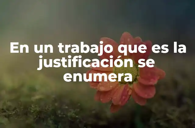 En un Trabajo que es la Justificación Se Enumera