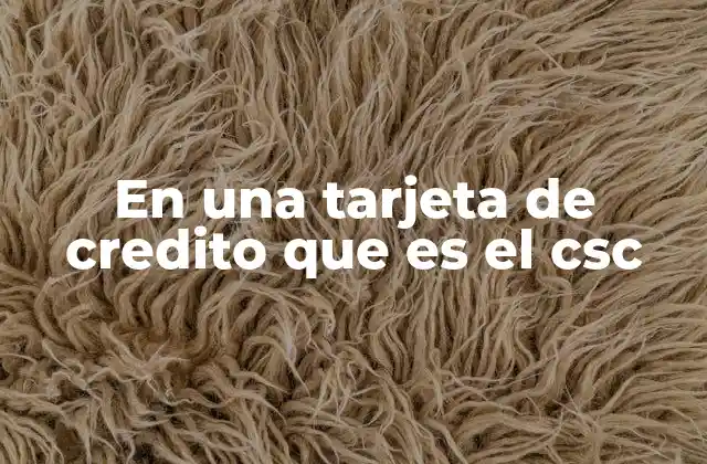 En una Tarjeta de Credito que es el Csc