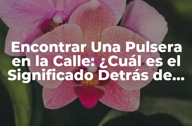 Encontrar una Pulsera en la Calle: ¿cuál es el Significado Detrás de Este Hecho?