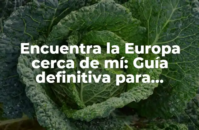 Encuentra la Europa Cerca de Mí: Guía Definitiva para Descubrir la Riqueza Cultural Europea Cerca de Tu Hogar
