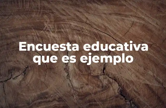 Encuesta Educativa que es Ejemplo