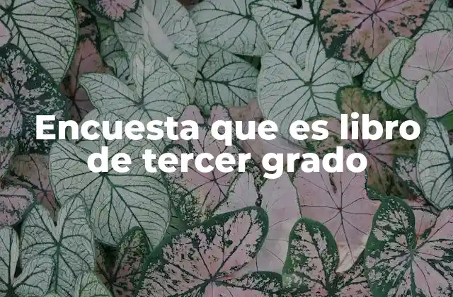 Encuesta que es Libro de Tercer Grado