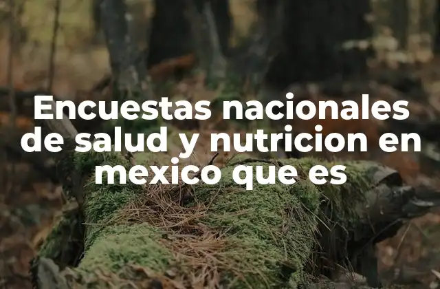 Encuestas Nacionales de Salud y Nutricion en Mexico que es