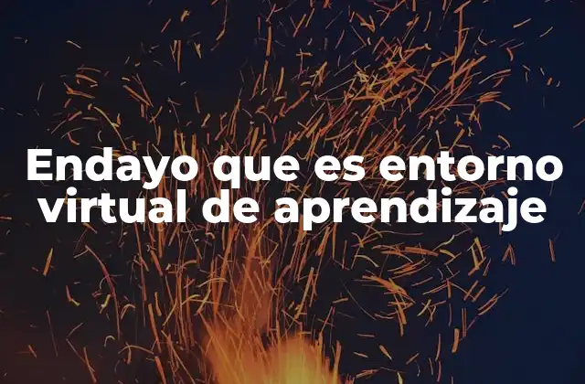 Endayo que es Entorno Virtual de Aprendizaje