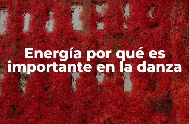 Energía por Qué es Importante en la Danza