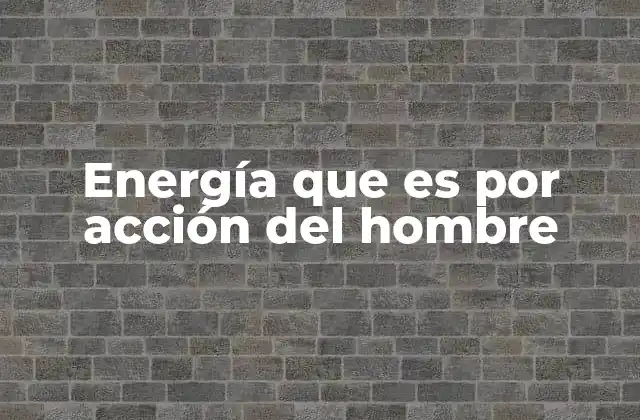 Energía que es por Acción Del Hombre