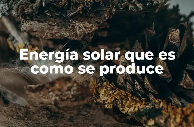 Energía Solar que es como Se Produce