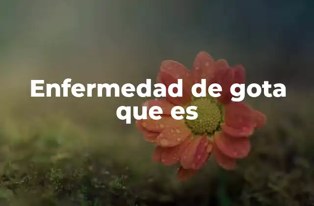 Enfermedad de Gota que es