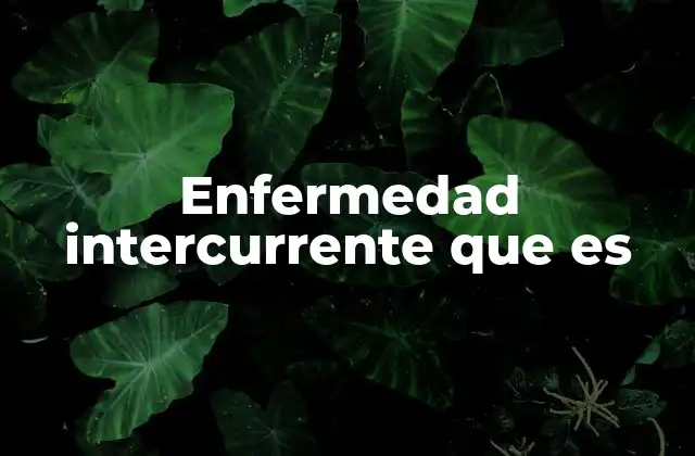 Enfermedad Intercurrente que es