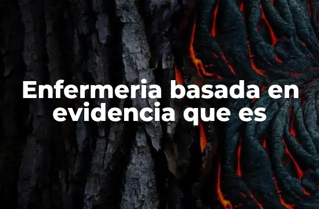 Enfermeria Basada en Evidencia que es