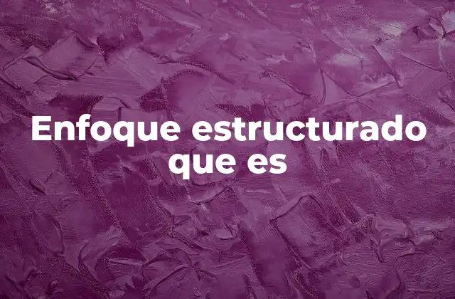 Enfoque Estructurado que es