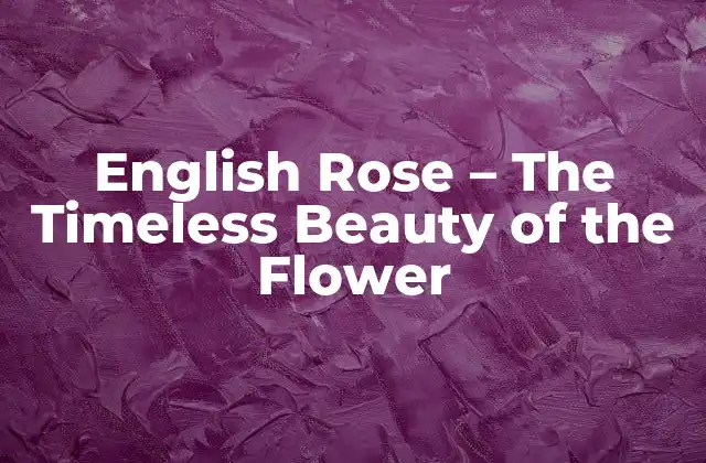 English Rose – The Timeless Beauty Of The Flower