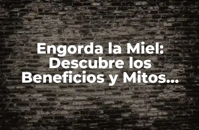 Engorda la Miel: Descubre los Beneficios y Mitos sobre Su Consumo