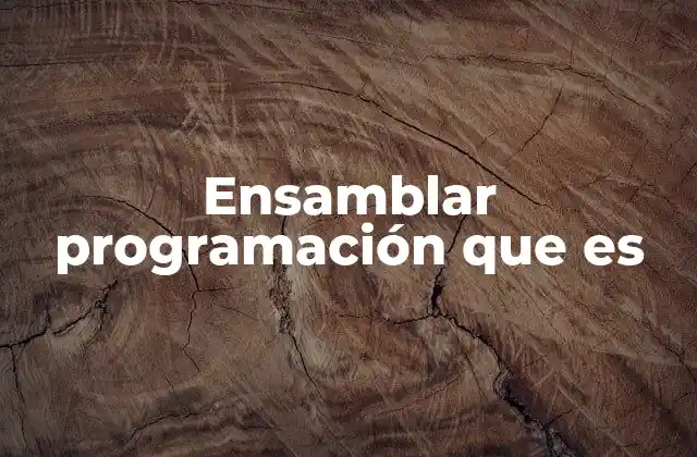 Ensamblar Programación que es 2 El papel del lenguaje ensamblador en la programación