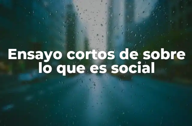 Ensayo Cortos de sobre Lo que es Social 2 La importancia de reflexionar sobre lo social en la vida moderna