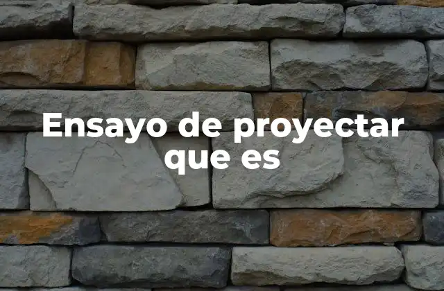 Ensayo de Proyectar que es