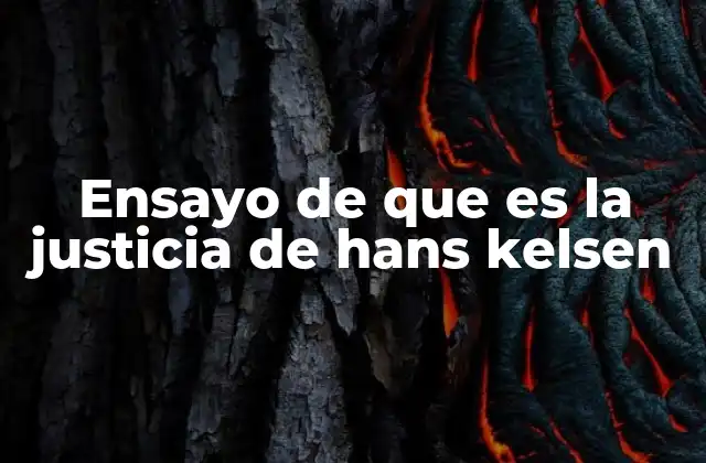 Ensayo de que es la Justicia de Hans Kelsen