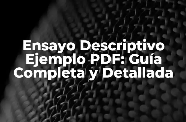 Ensayo Descriptivo Ejemplo Pdf: Guía Completa y Detallada
