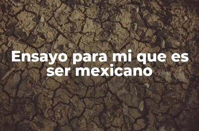 Ensayo para Mi que es Ser Mexicano