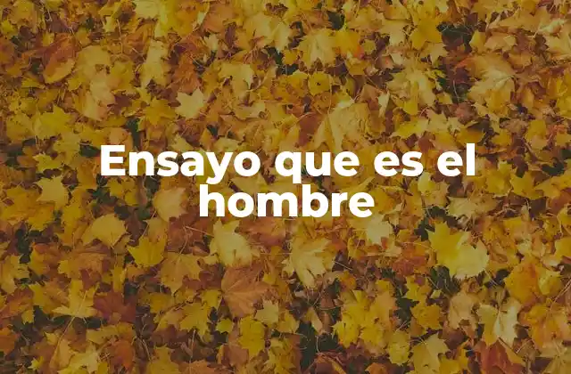 Ensayo que es el Hombre
