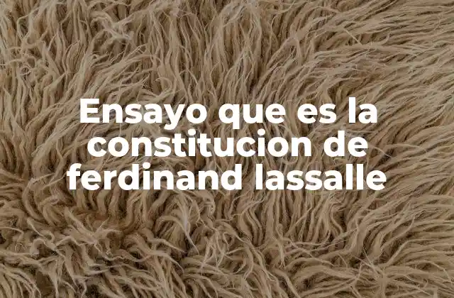 Ensayo que es la Constitucion de Ferdinand Lassalle