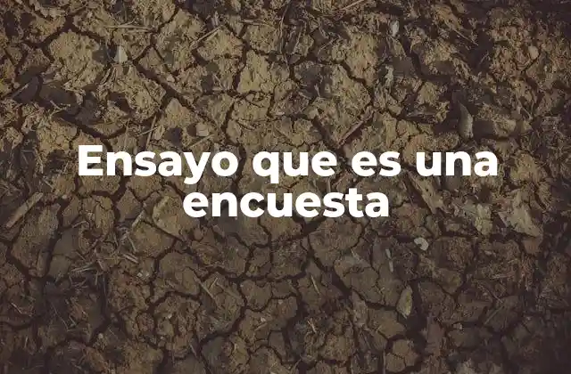 Ensayo que es una Encuesta